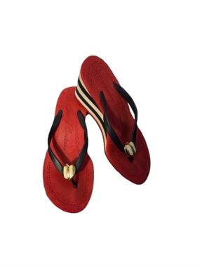 Juicy Couture Vintage Shoes Women's Laney Platform Wedge Thong Sandals Y2K